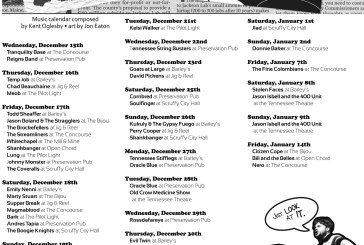 Blank Concert Calendar • Dec 15 – Jan 15/22