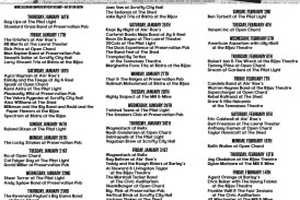 Knoxville music calendar • Jan 16th – Feb 15th