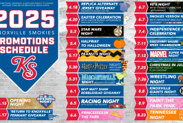KNOXVILLE SMOKIES ANNOUNCE 2025 PROMOTIONS AND GIVEAWAY SCHEDULE