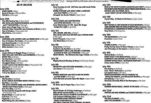 Blank Music Calendar • June 24th – July 26th