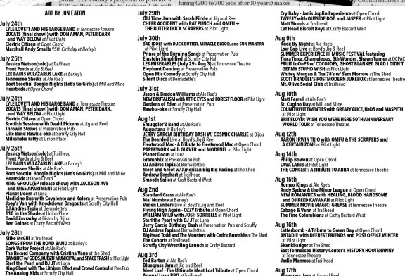 Blank’s Knoxville Music Calendar • July 24th – Aug 24th