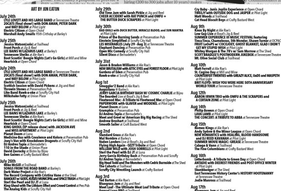 Blank’s Knoxville Music Calendar 7/24 – 8/21