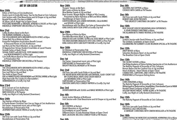 BLANK’s Knoxville Music Calendar Nov. 20-Dec. 20