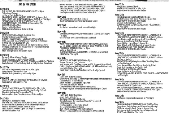 Blank’s Knoxville Music Calendar • Oct. 24-Nov. 20