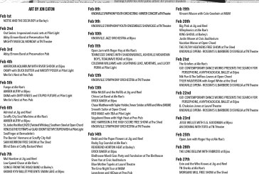 Blank’s February Knoxville Music Calendar – 2026 February