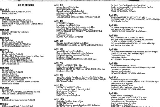 Blank Music Calendar April 2026 (March 23rd – April 20th)