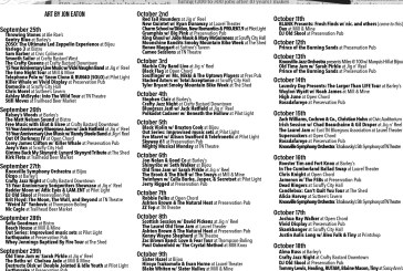 Blank’s Knoxville Music Calendar • September 25th – October 21st